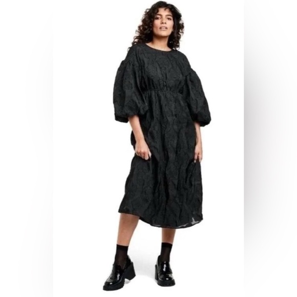 Kika Vargas x Target women’s black floral textured dress S - Picture 3 of 8